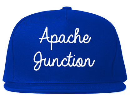 Apache Junction Arizona AZ Script Mens Snapback Hat Royal Blue