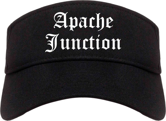 Apache Junction Arizona AZ Old English Mens Visor Cap Hat Black