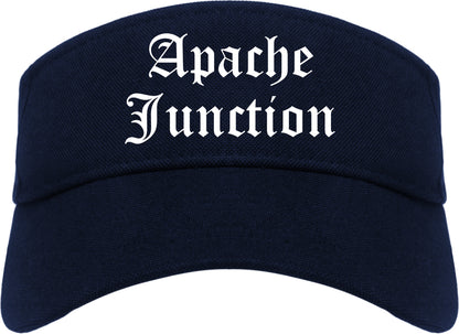 Apache Junction Arizona AZ Old English Mens Visor Cap Hat Navy Blue