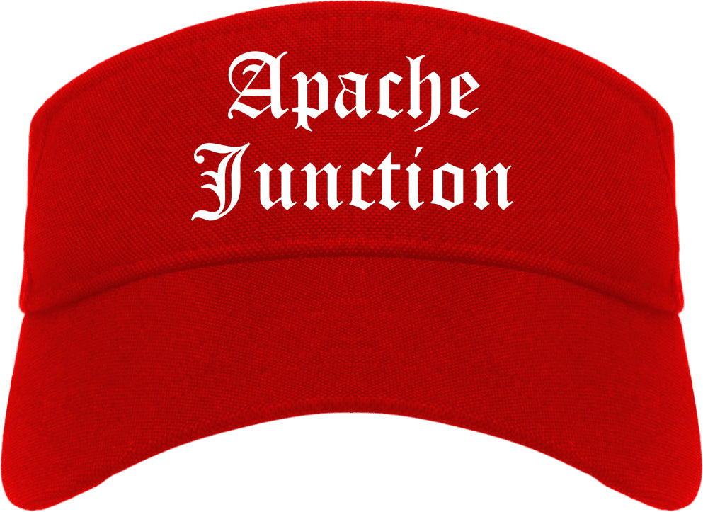 Apache Junction Arizona AZ Old English Mens Visor Cap Hat Red