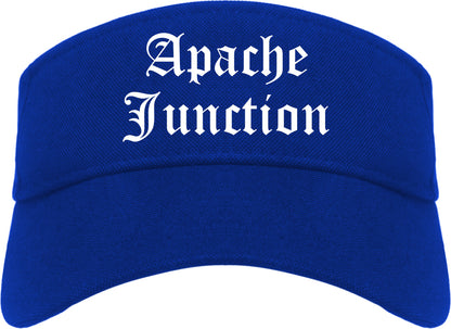 Apache Junction Arizona AZ Old English Mens Visor Cap Hat Royal Blue