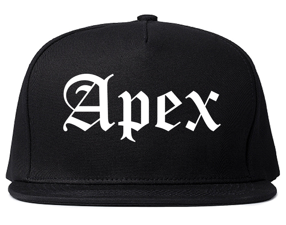 Apex North Carolina NC Old English Mens Snapback Hat Black