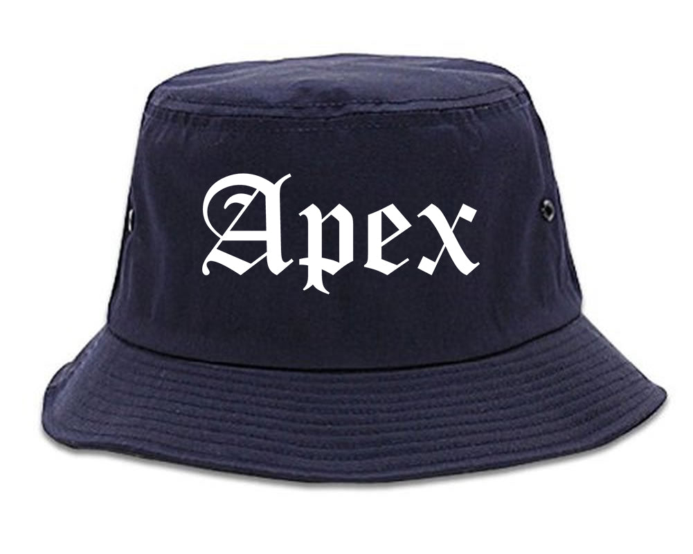 Apex North Carolina NC Old English Mens Bucket Hat Navy Blue