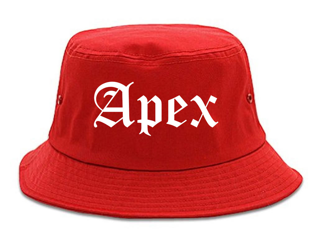 Apex North Carolina NC Old English Mens Bucket Hat Red