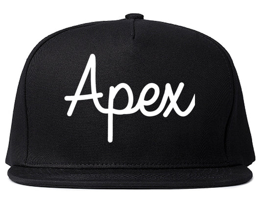 Apex North Carolina NC Script Mens Snapback Hat Black