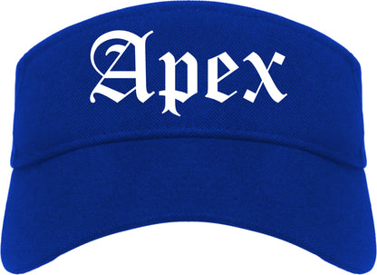 Apex North Carolina NC Old English Mens Visor Cap Hat Royal Blue