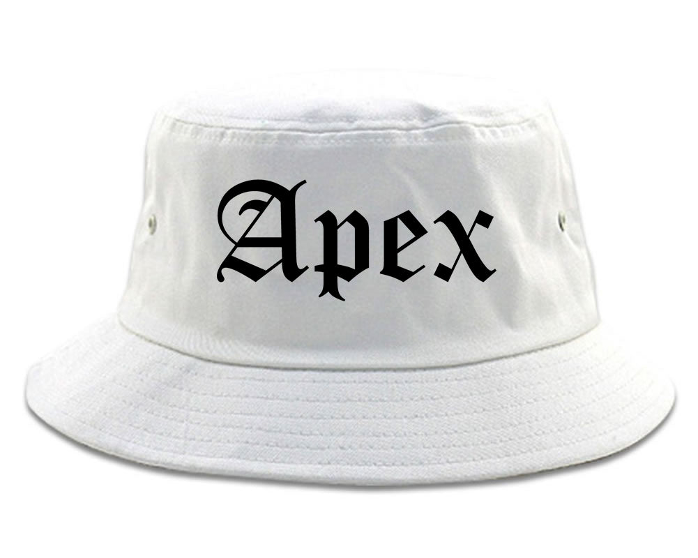 Apex North Carolina NC Old English Mens Bucket Hat White