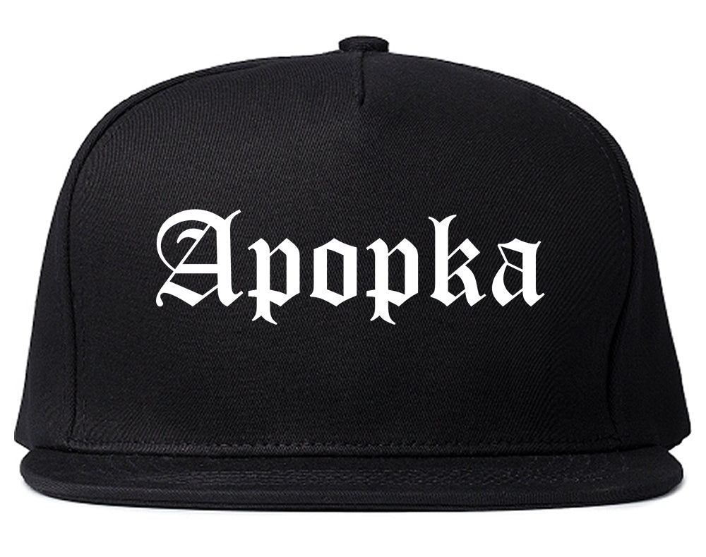 Apopka Florida FL Old English Mens Snapback Hat Black
