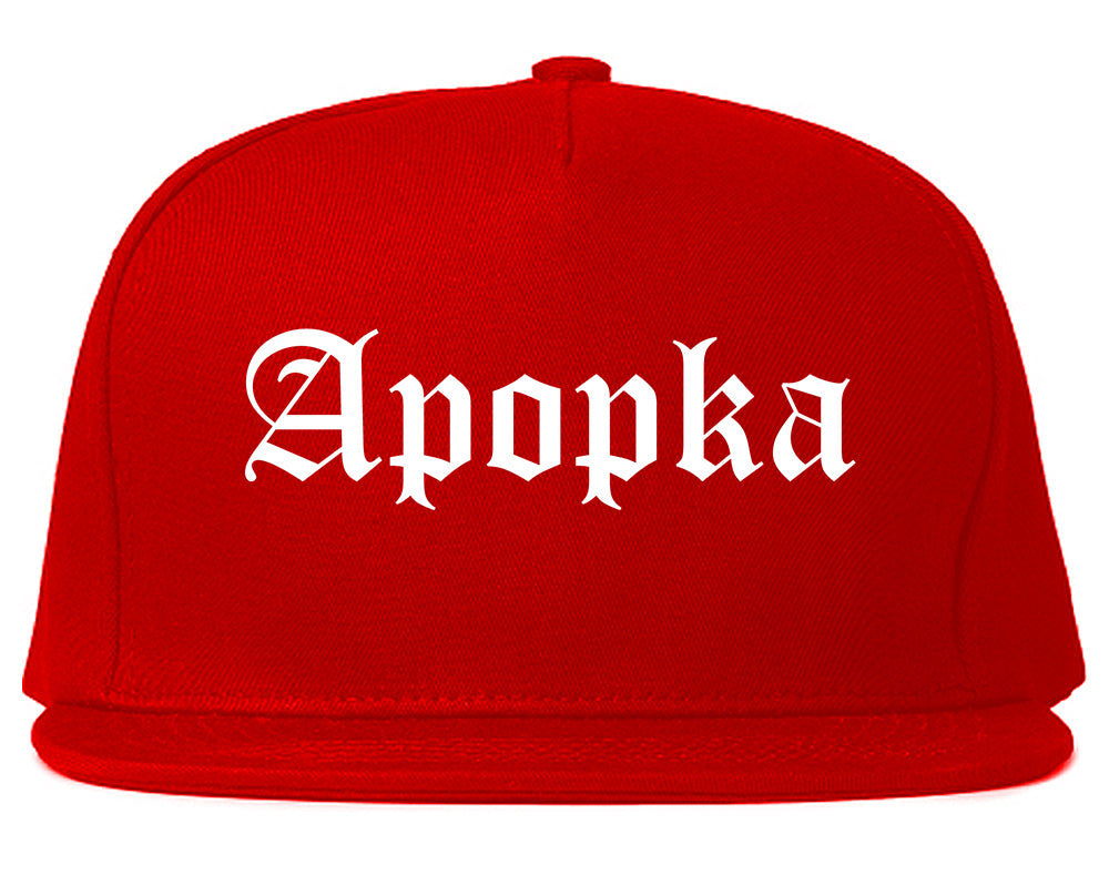 Apopka Florida FL Old English Mens Snapback Hat Red
