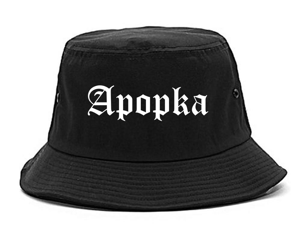 Apopka Florida FL Old English Mens Bucket Hat Black