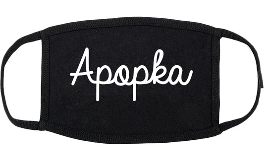 Apopka Florida FL Script Cotton Face Mask Black