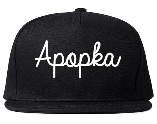 Apopka Florida FL Script Mens Snapback Hat Black