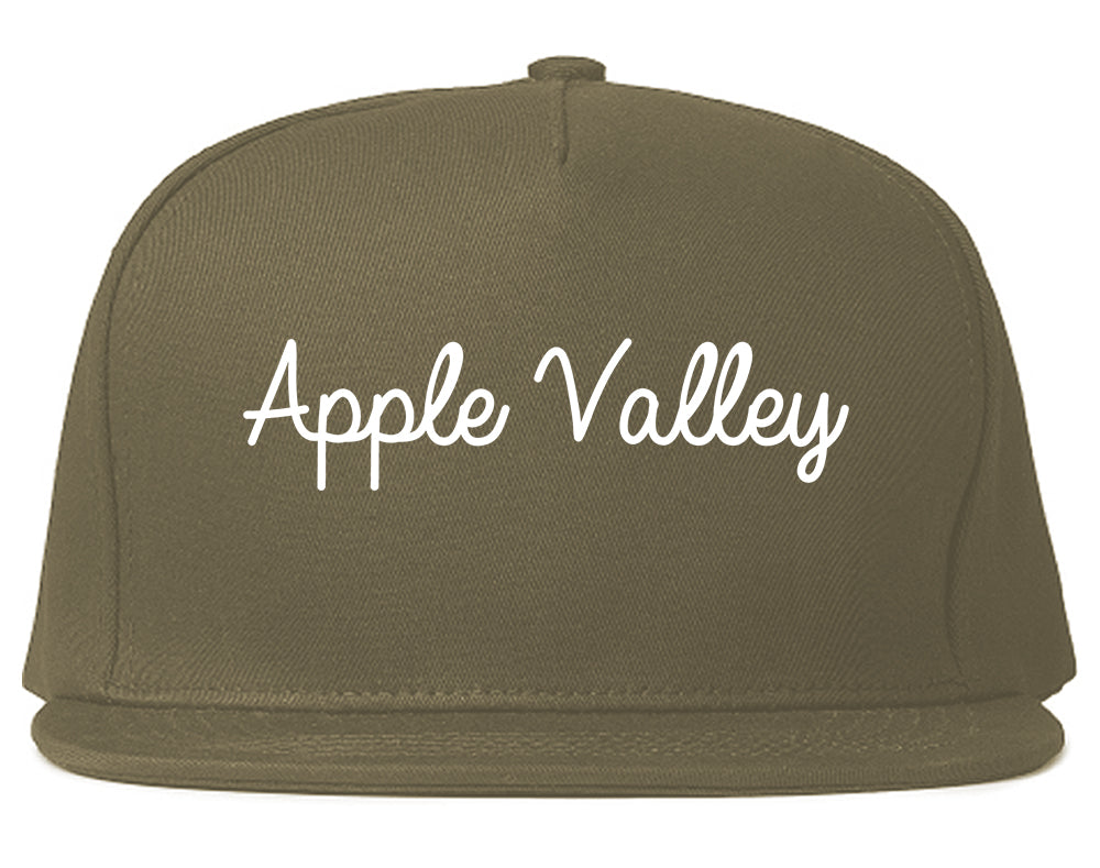 Apple Valley California CA Script Mens Snapback Hat Grey