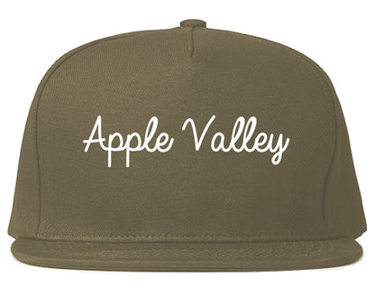 Apple Valley California CA Script Mens Snapback Hat Grey