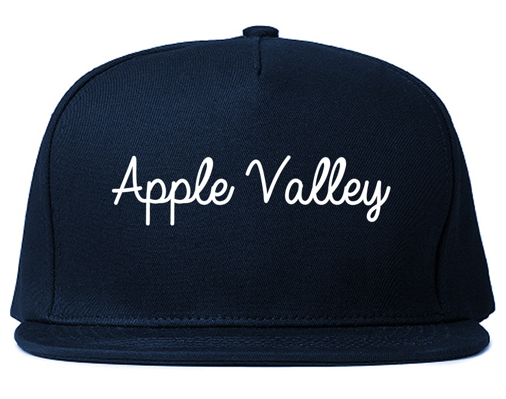 Apple Valley California CA Script Mens Snapback Hat Navy Blue