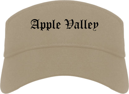Apple Valley California CA Old English Mens Visor Cap Hat Khaki