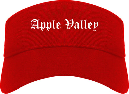 Apple Valley California CA Old English Mens Visor Cap Hat Red