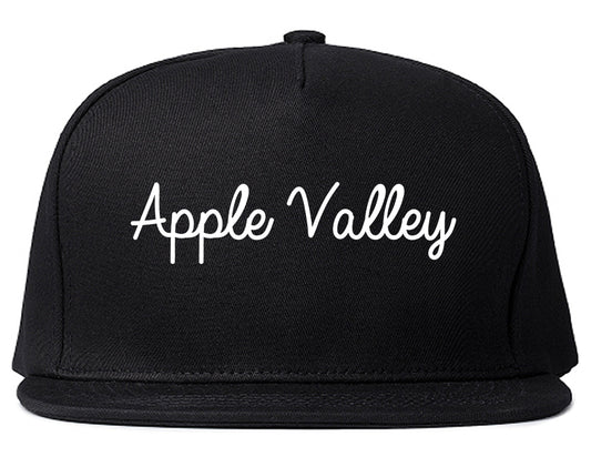 Apple Valley Minnesota MN Script Mens Snapback Hat Black