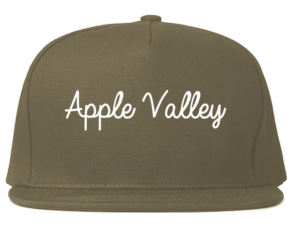 Apple Valley Minnesota MN Script Mens Snapback Hat Grey