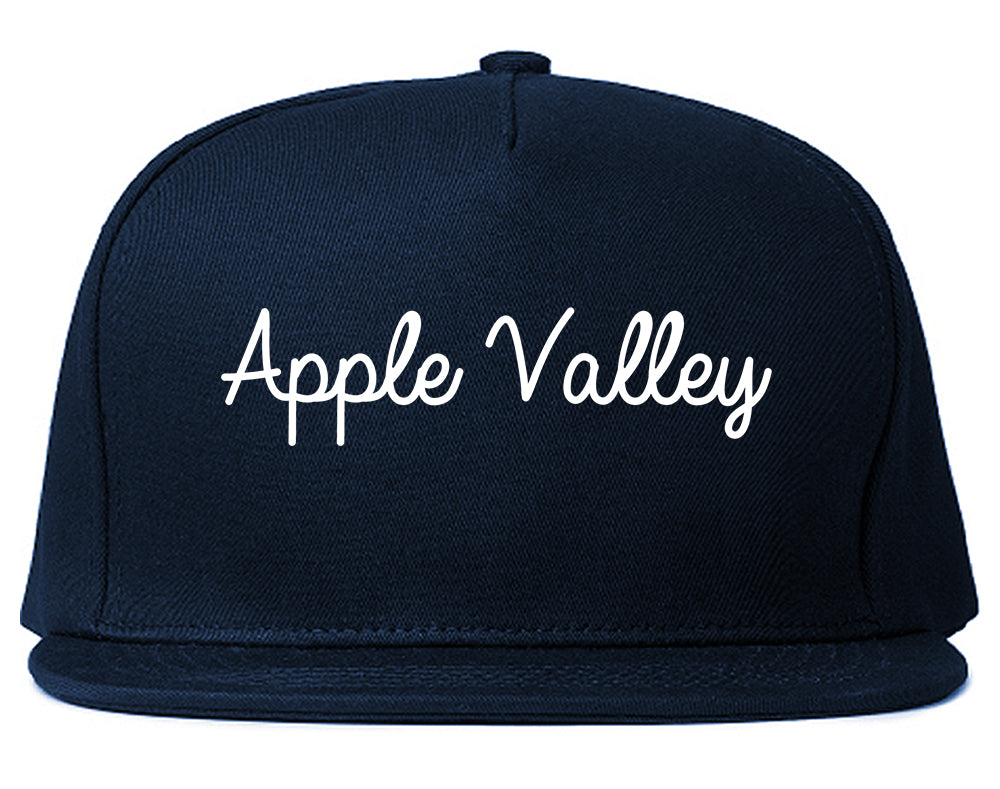 Apple Valley Minnesota MN Script Mens Snapback Hat Navy Blue