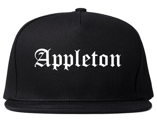Appleton Wisconsin WI Old English Mens Snapback Hat Black