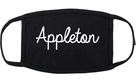 Appleton Wisconsin WI Script Cotton Face Mask Black