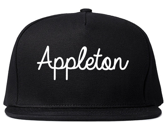 Appleton Wisconsin WI Script Mens Snapback Hat Black