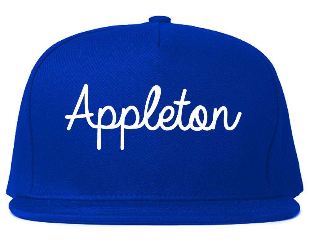 Appleton Wisconsin WI Script Mens Snapback Hat Royal Blue