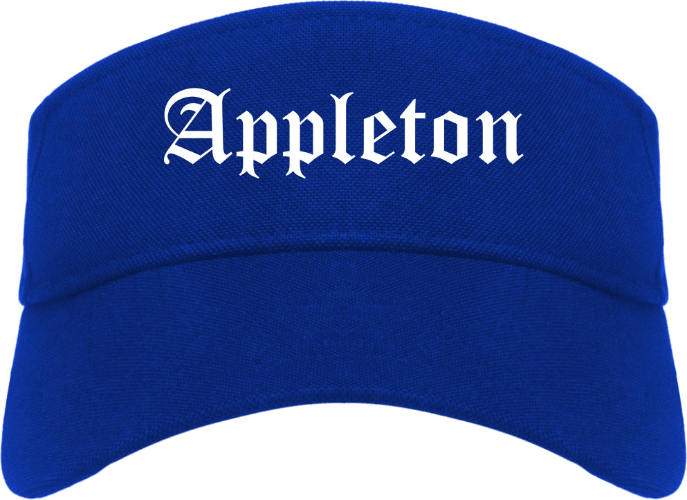 Appleton Wisconsin WI Old English Mens Visor Cap Hat Royal Blue