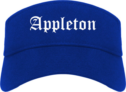 Appleton Wisconsin WI Old English Mens Visor Cap Hat Royal Blue