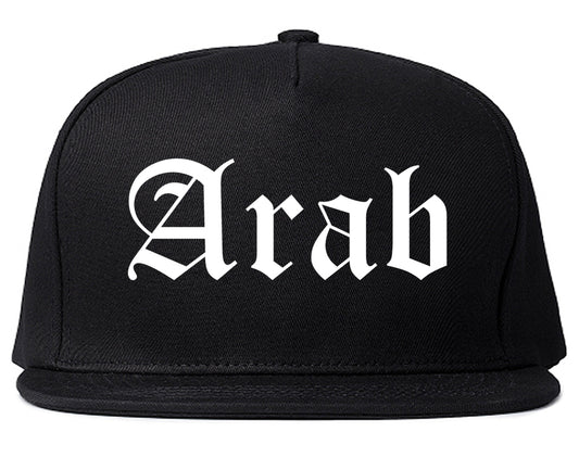 Arab Alabama AL Old English Mens Snapback Hat Black