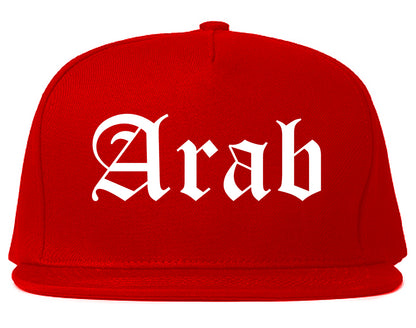 Arab Alabama AL Old English Mens Snapback Hat Red