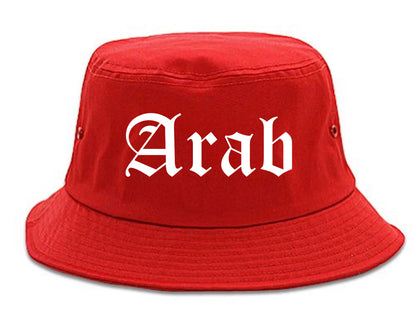 Arab Alabama AL Old English Mens Bucket Hat Red