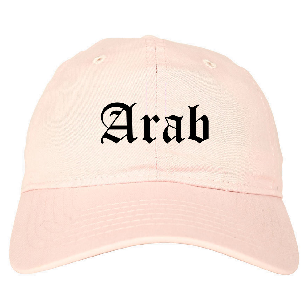 Arab Alabama AL Old English Mens Dad Hat Baseball Cap Pink