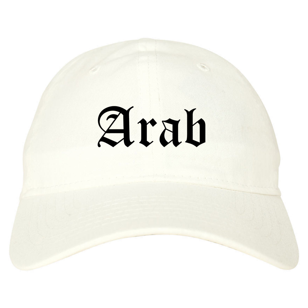 Arab Alabama AL Old English Mens Dad Hat Baseball Cap White