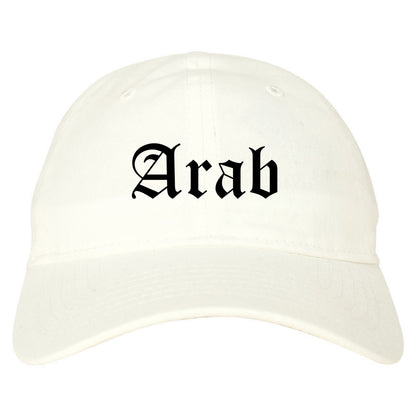 Arab Alabama AL Old English Mens Dad Hat Baseball Cap White