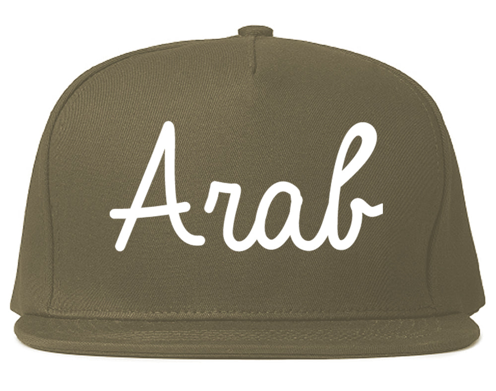 Arab Alabama AL Script Mens Snapback Hat Grey
