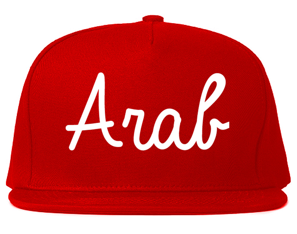 Arab Alabama AL Script Mens Snapback Hat Red