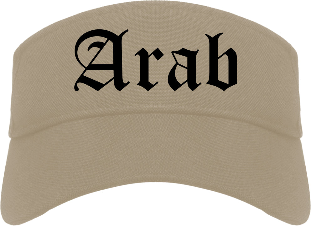 Arab Alabama AL Old English Mens Visor Cap Hat Khaki