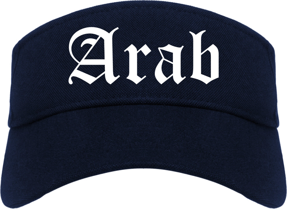 Arab Alabama AL Old English Mens Visor Cap Hat Navy Blue