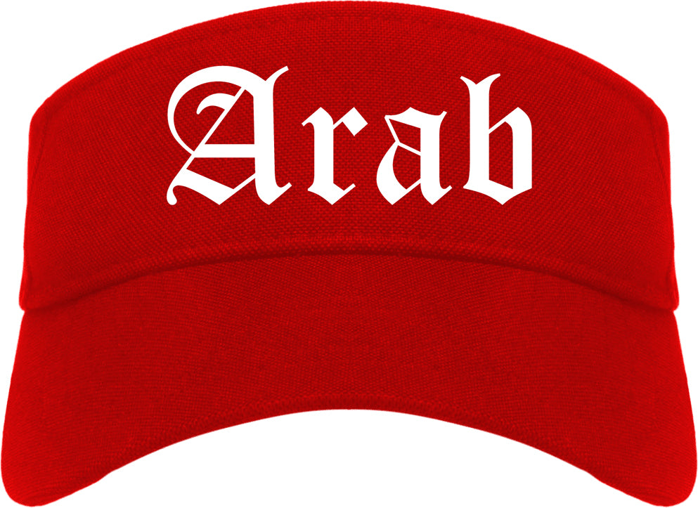 Arab Alabama AL Old English Mens Visor Cap Hat Red
