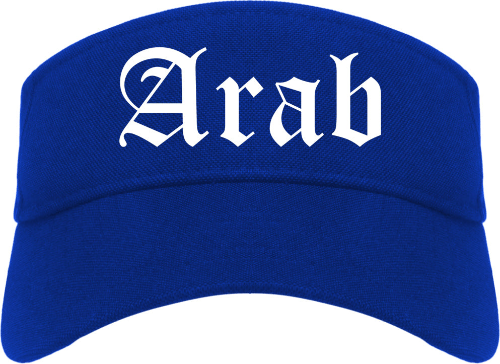 Arab Alabama AL Old English Mens Visor Cap Hat Royal Blue