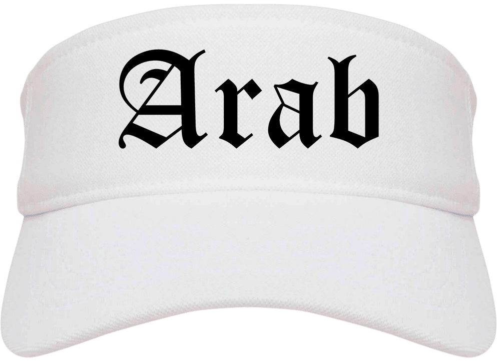 Arab Alabama AL Old English Mens Visor Cap Hat White