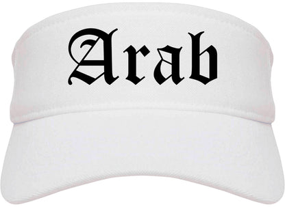 Arab Alabama AL Old English Mens Visor Cap Hat White