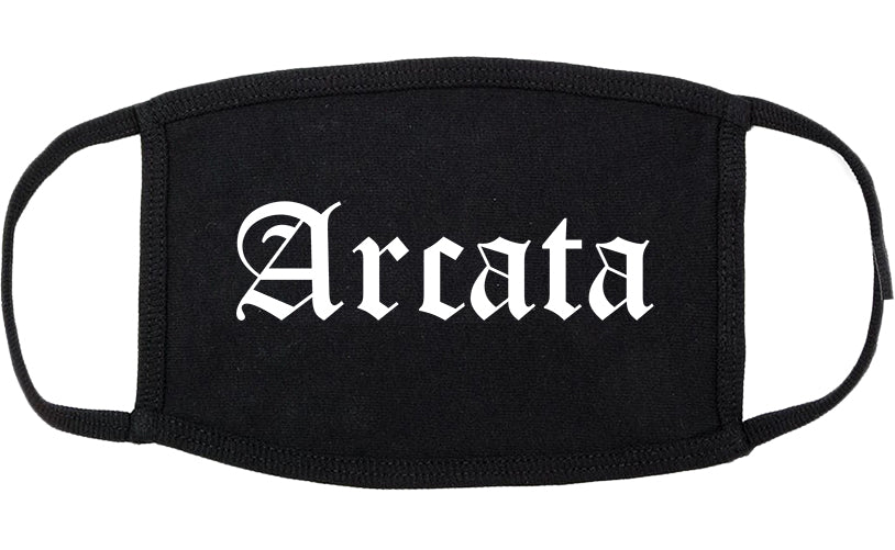 Arcata California CA Old English Cotton Face Mask Black