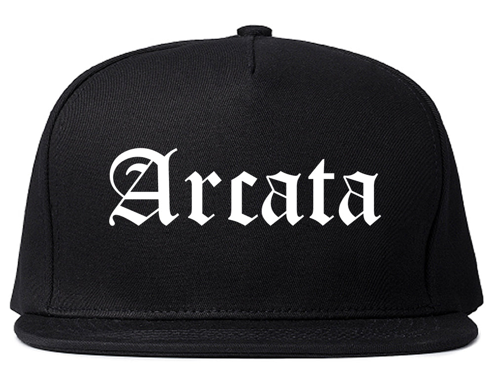 Arcata California CA Old English Mens Snapback Hat Black