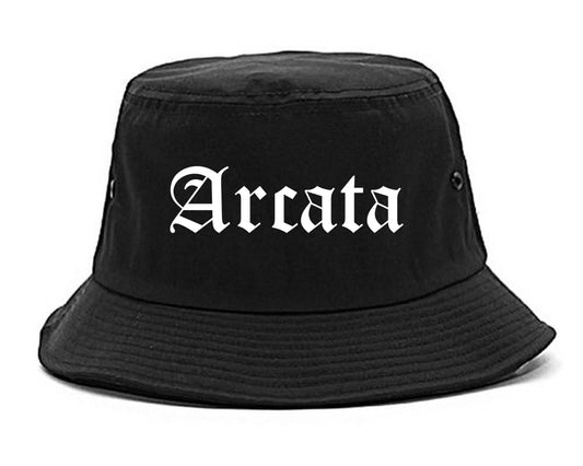 Arcata California CA Old English Mens Bucket Hat Black