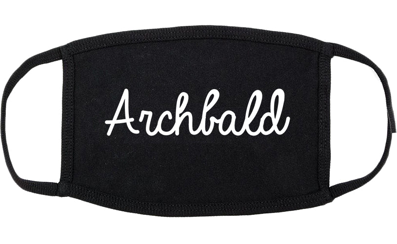 Archbald Pennsylvania PA Script Cotton Face Mask Black