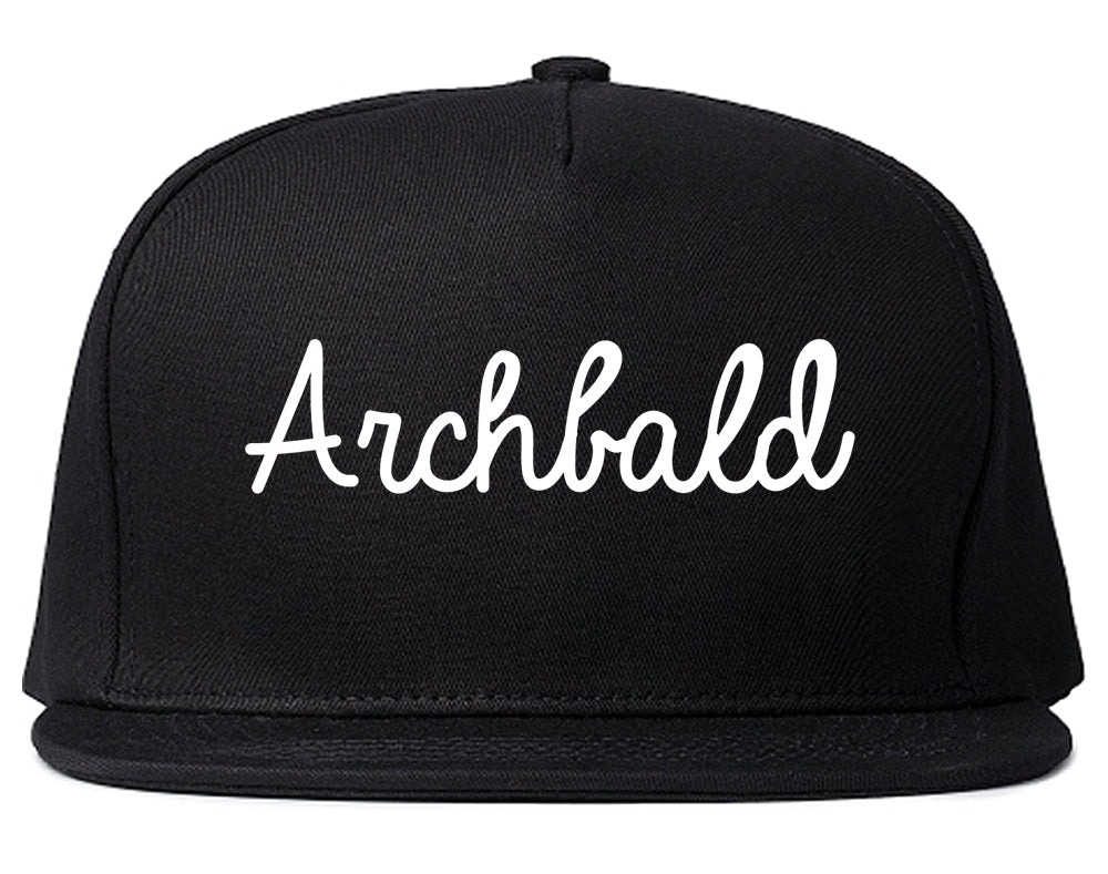 Archbald Pennsylvania PA Script Mens Snapback Hat Black