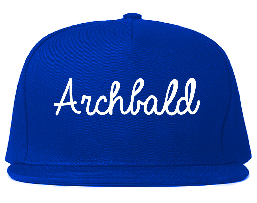 Archbald Pennsylvania PA Script Mens Snapback Hat Royal Blue